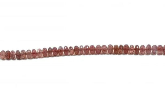 Cherry Quartz Rondelle Faceted